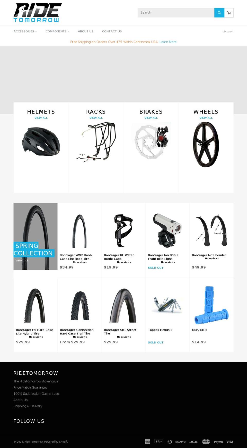 ridetomorrow.com — Shopify storefront screenshot