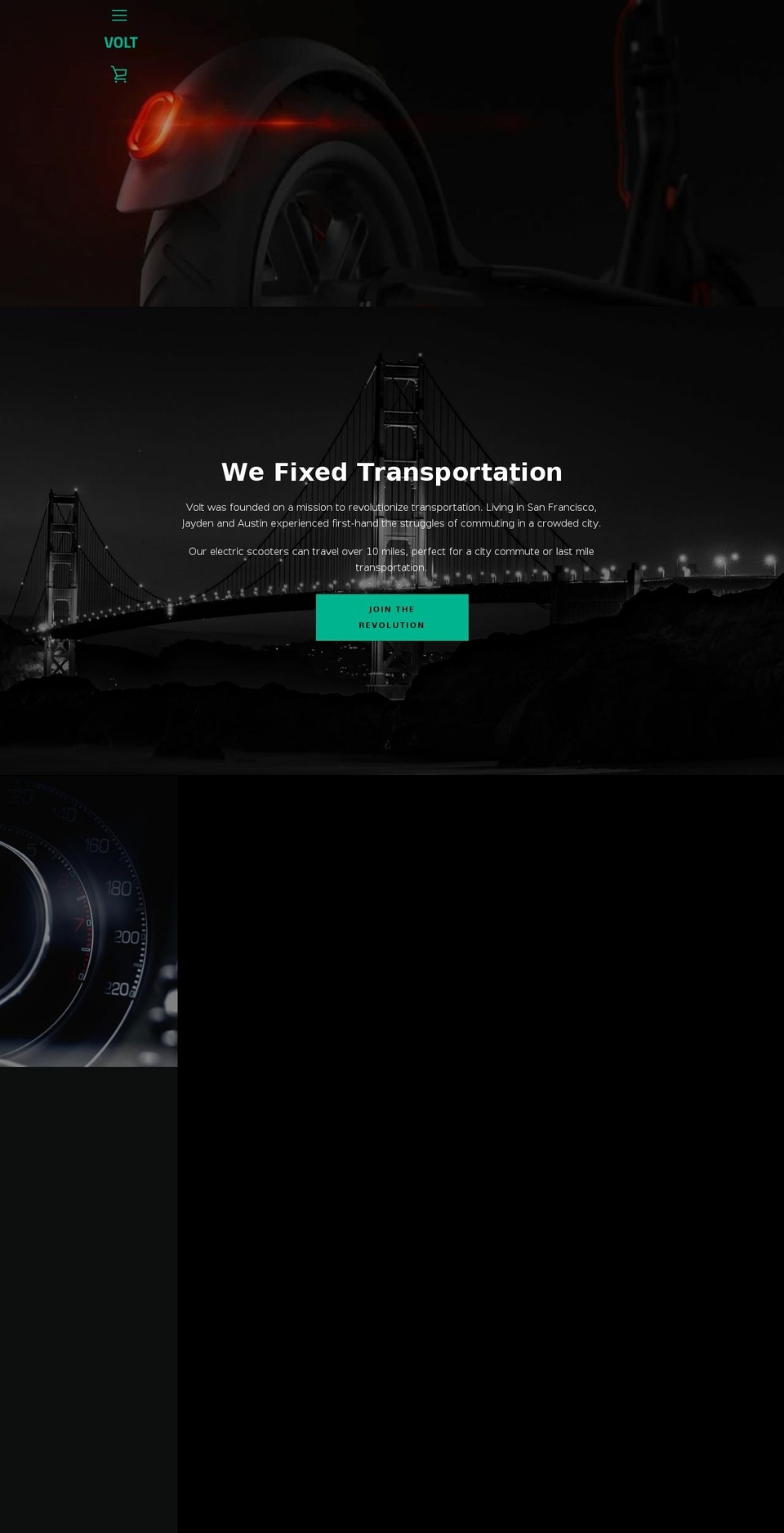 ridevolt.com — Shopify storefront screenshot