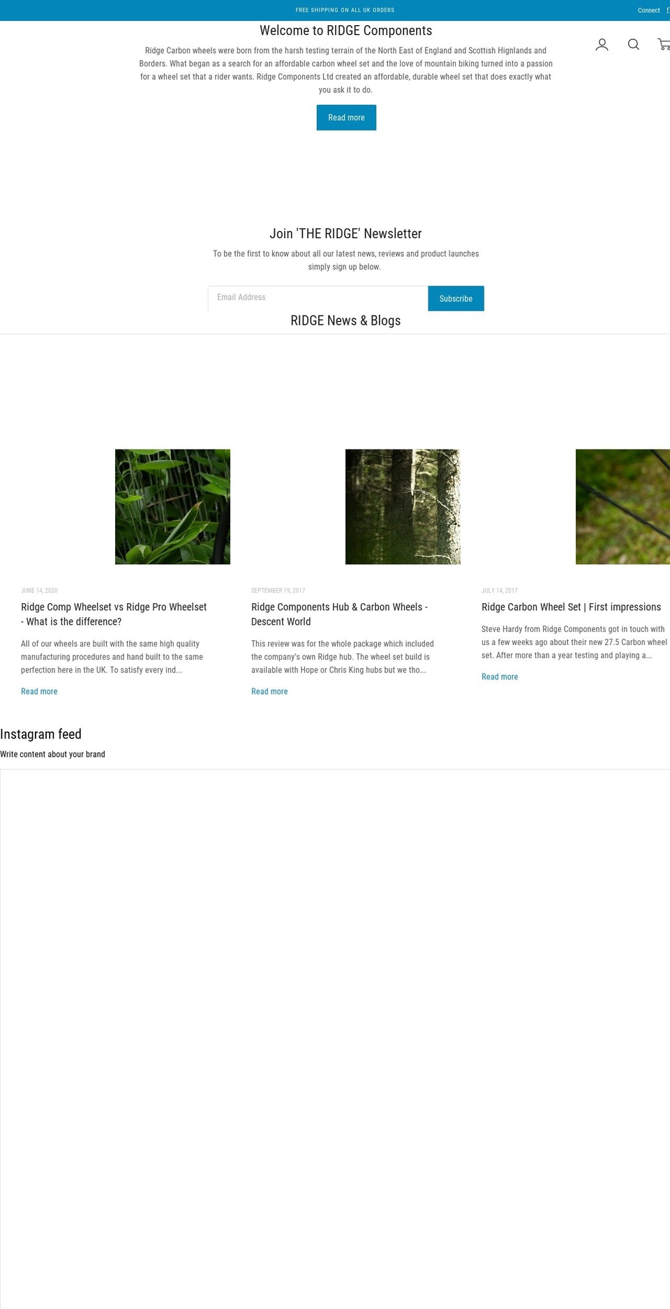 ridgecomponents.co.uk shopify website screenshot