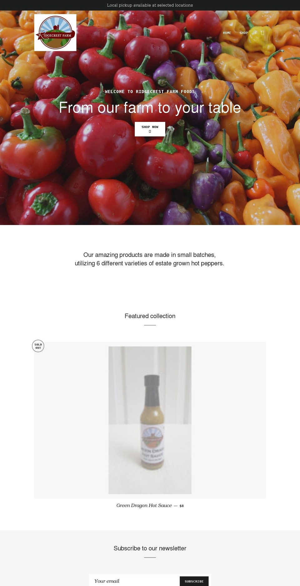 ridgecrest-farm-foods.myshopify.com shopify website screenshot