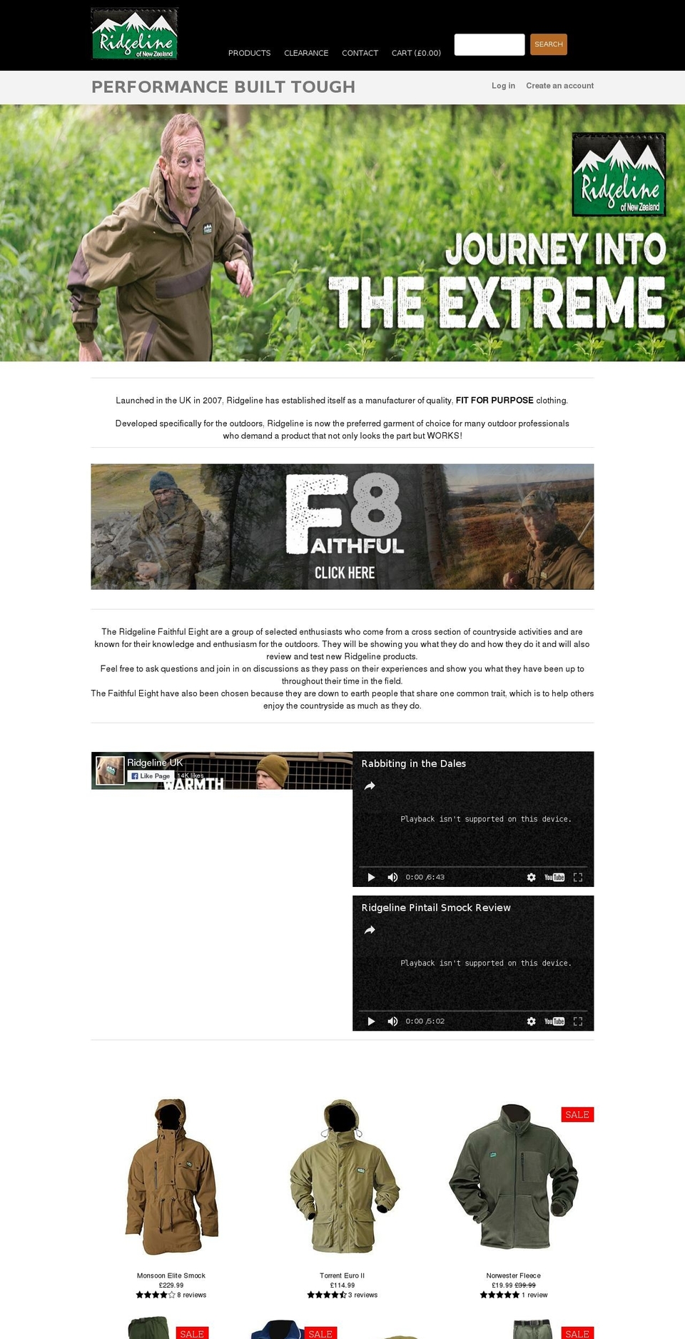 ridgelineclothing.com shopify website screenshot