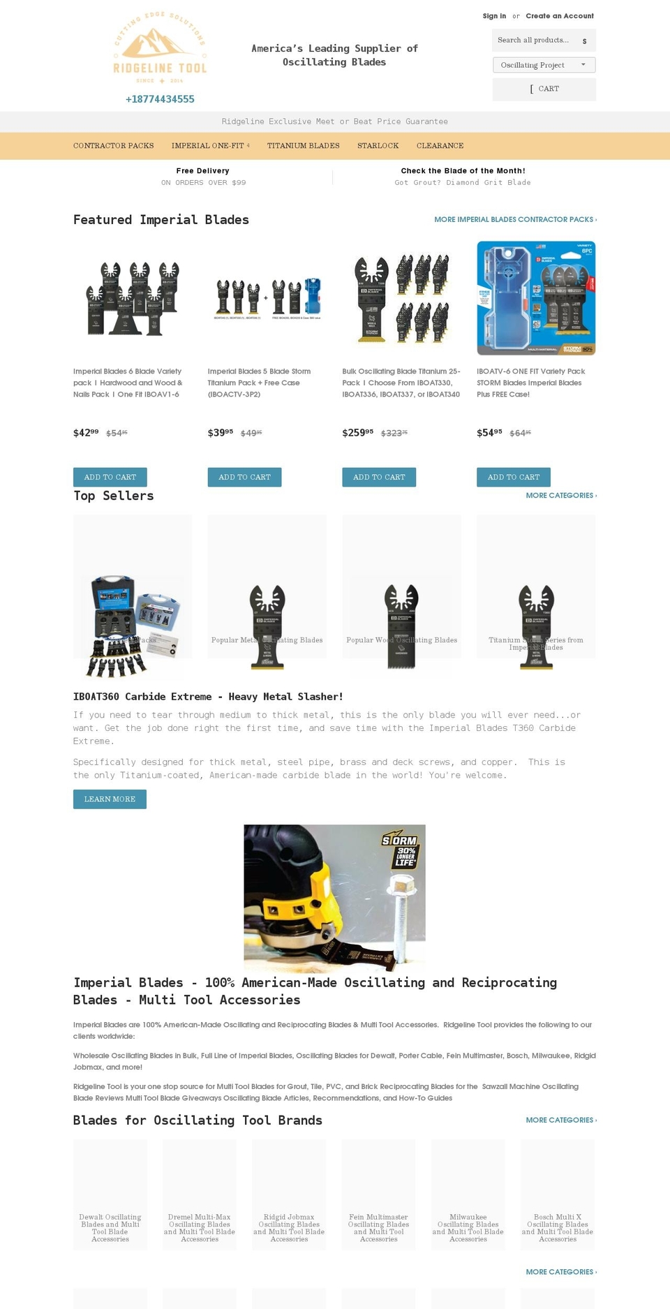 ridgelinetool.com — Shopify storefront screenshot