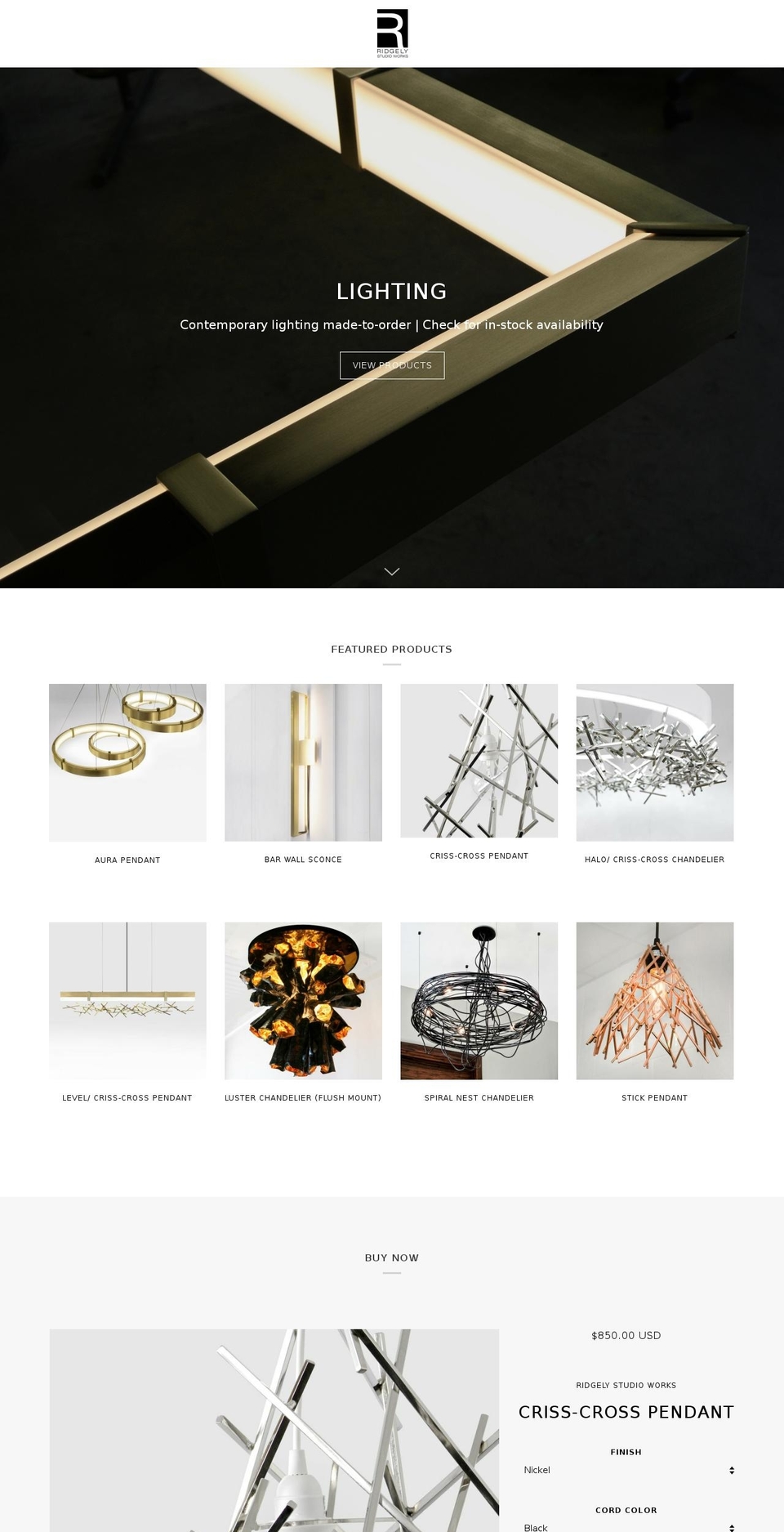 ridgelystudioworks.com shopify website screenshot