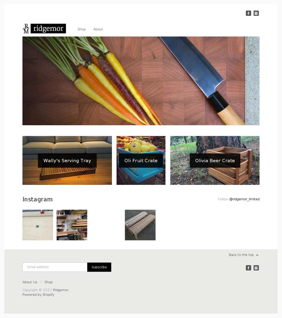 ridgemorlimited.com shopify website screenshot