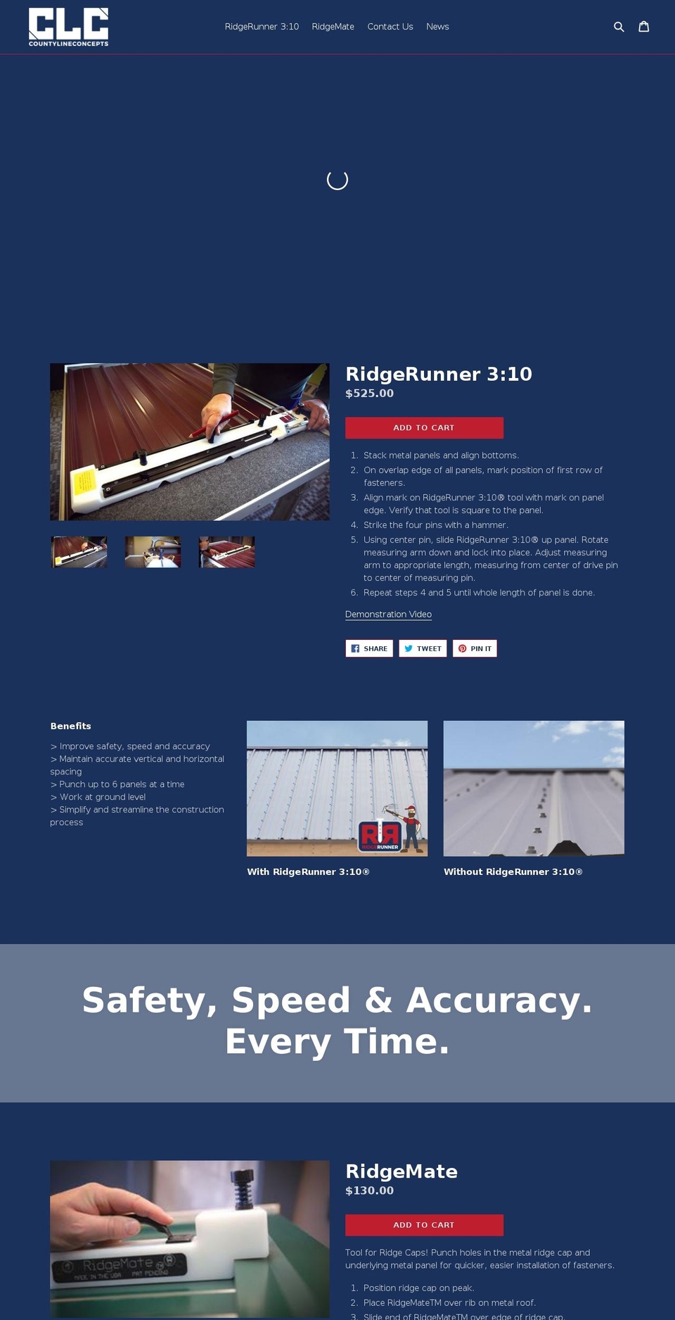 ridgerunner310.com — Shopify storefront screenshot