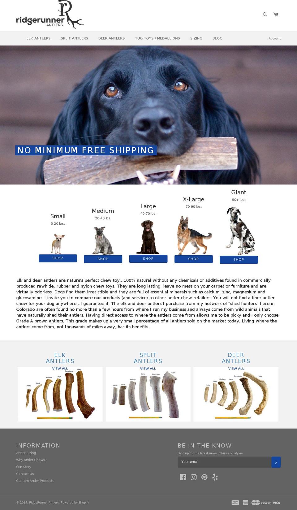 RidgeRunner by Udundi Shopify theme site example ridgerunnerantlerchews.com