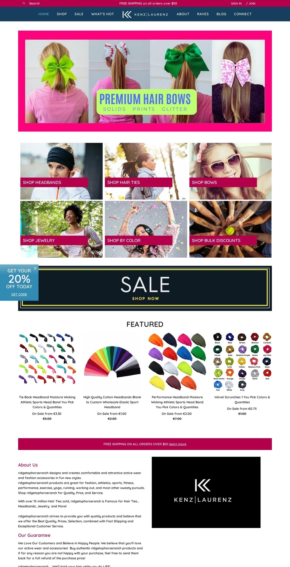 ridgetophorseranch.com shopify website screenshot