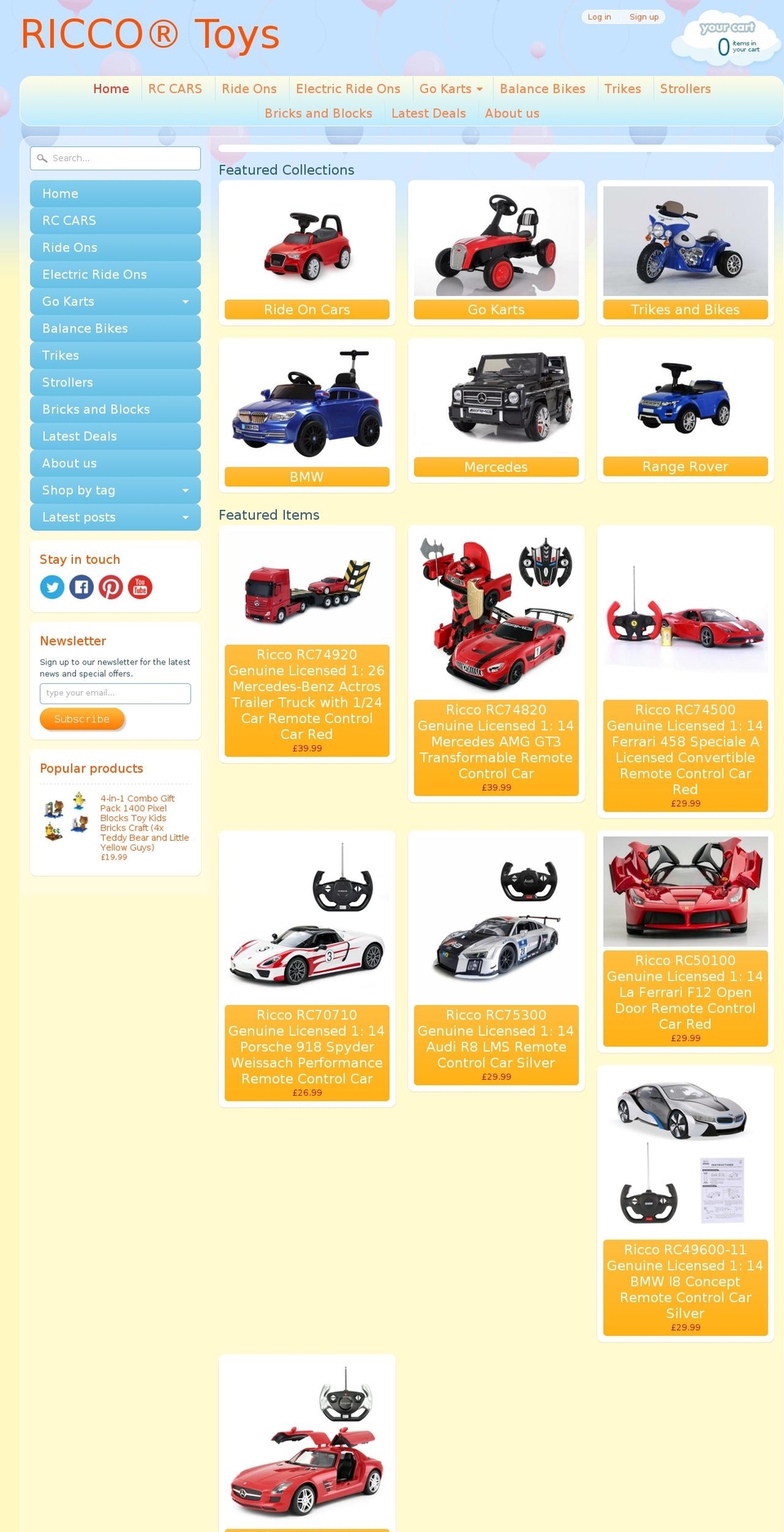 riding.toys shopify website screenshot