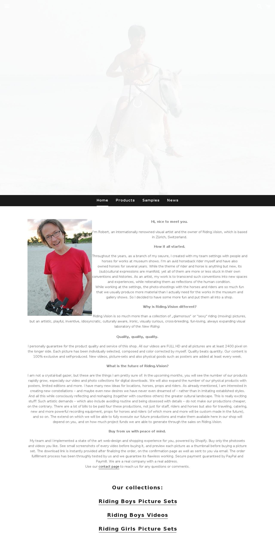 riding.vision shopify website screenshot