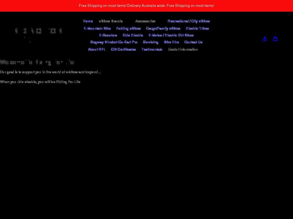 ridingforlife.com.au shopify website screenshot