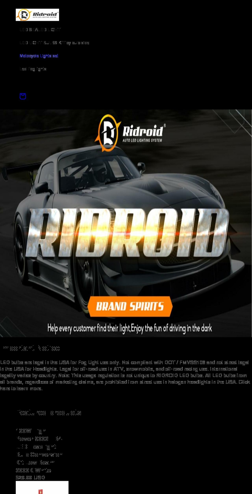 ridroid.net shopify website screenshot