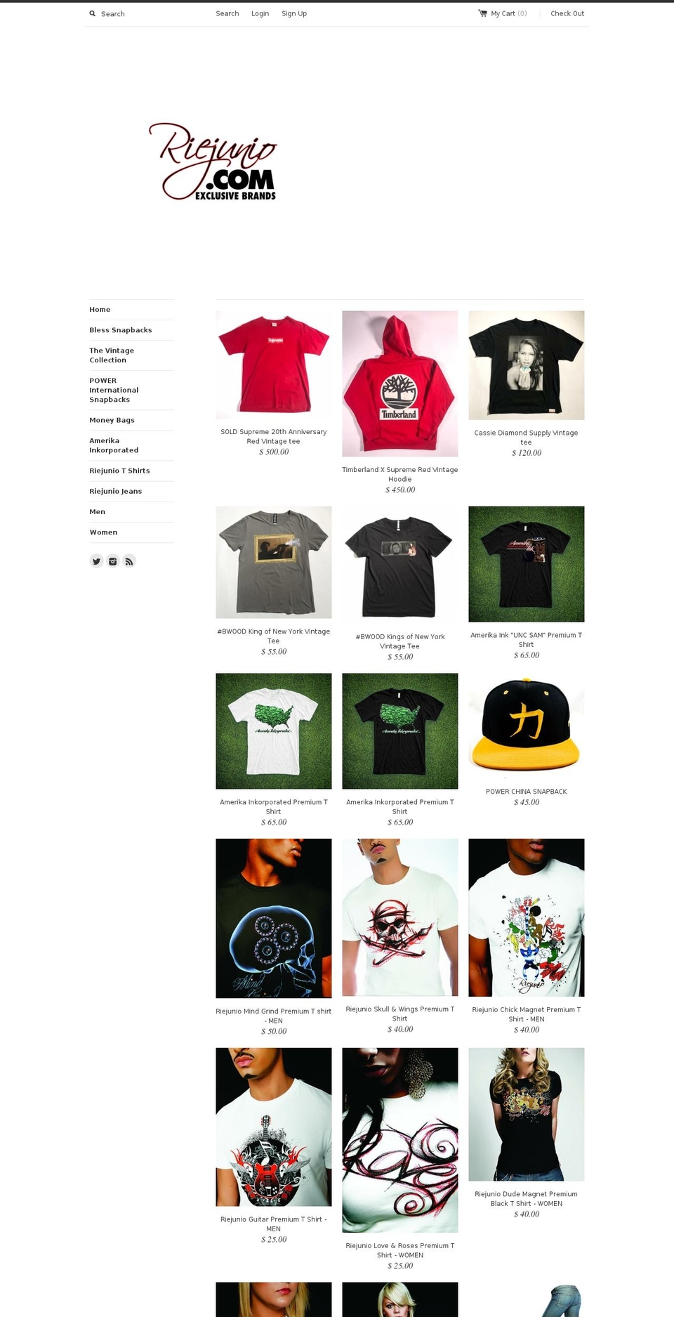 riejunio.com shopify website screenshot