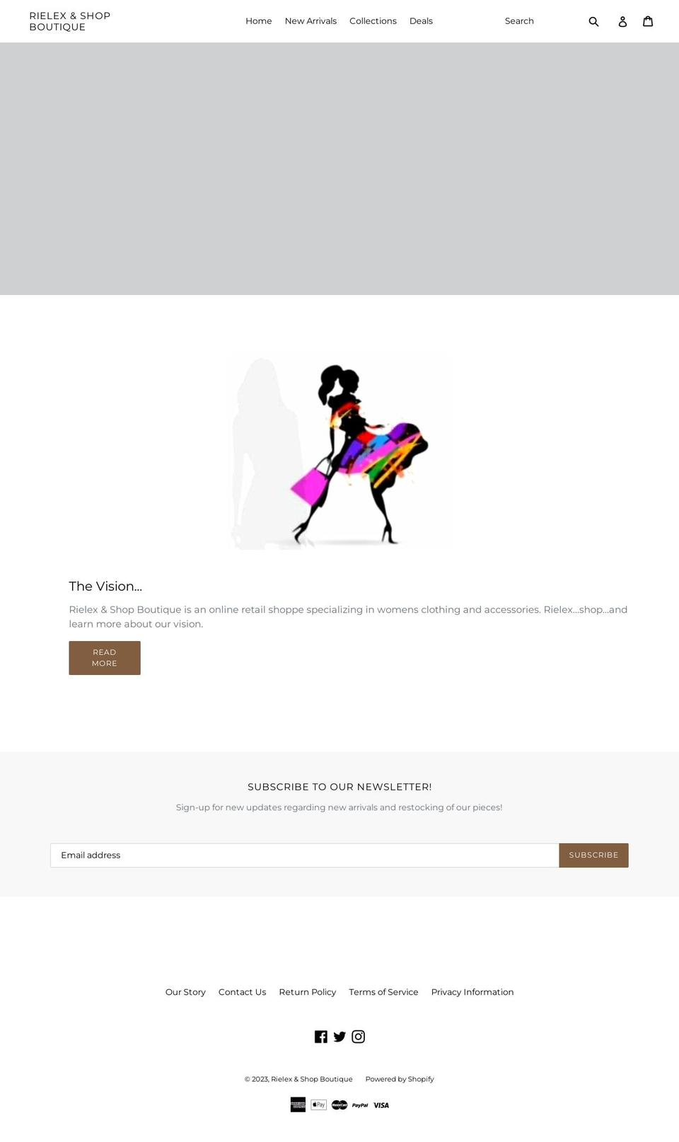 rielexandshop.com shopify website screenshot