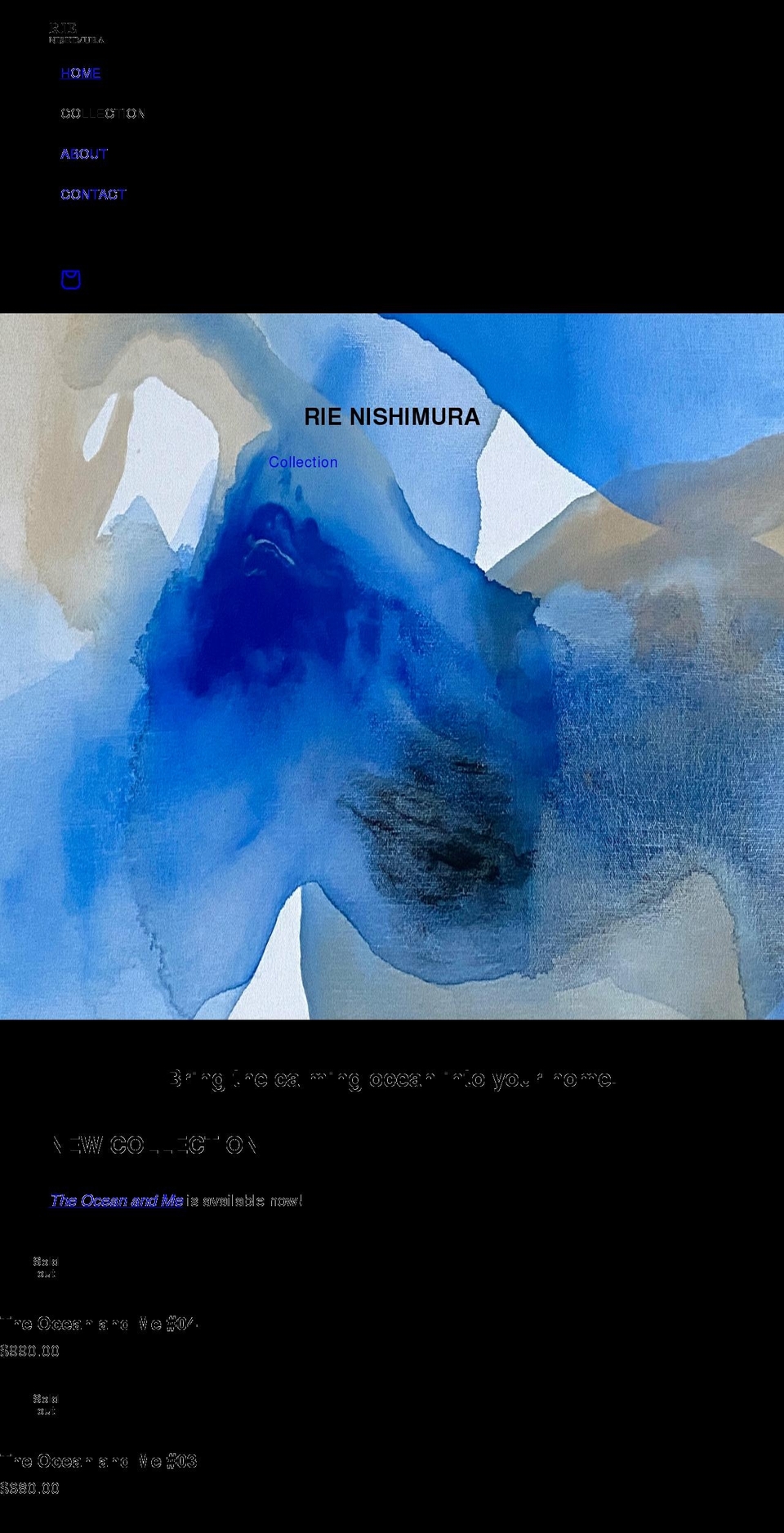 rienishimura.com shopify website screenshot