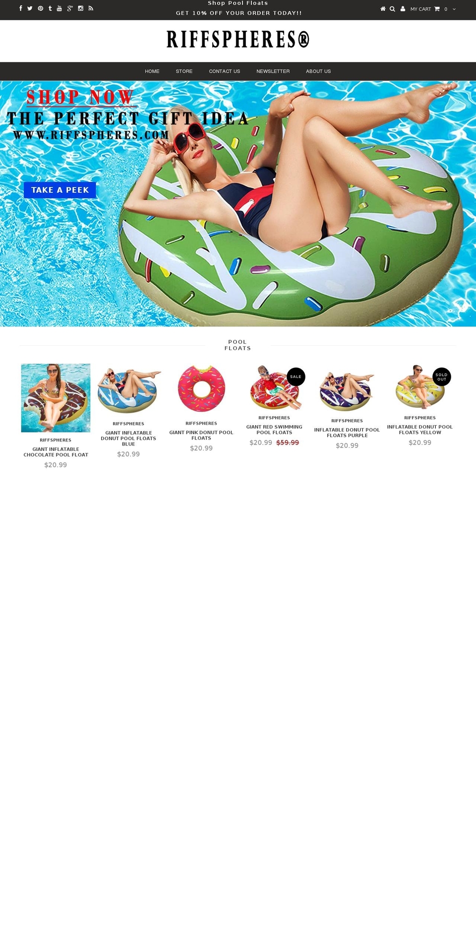 riffspheres.com shopify website screenshot