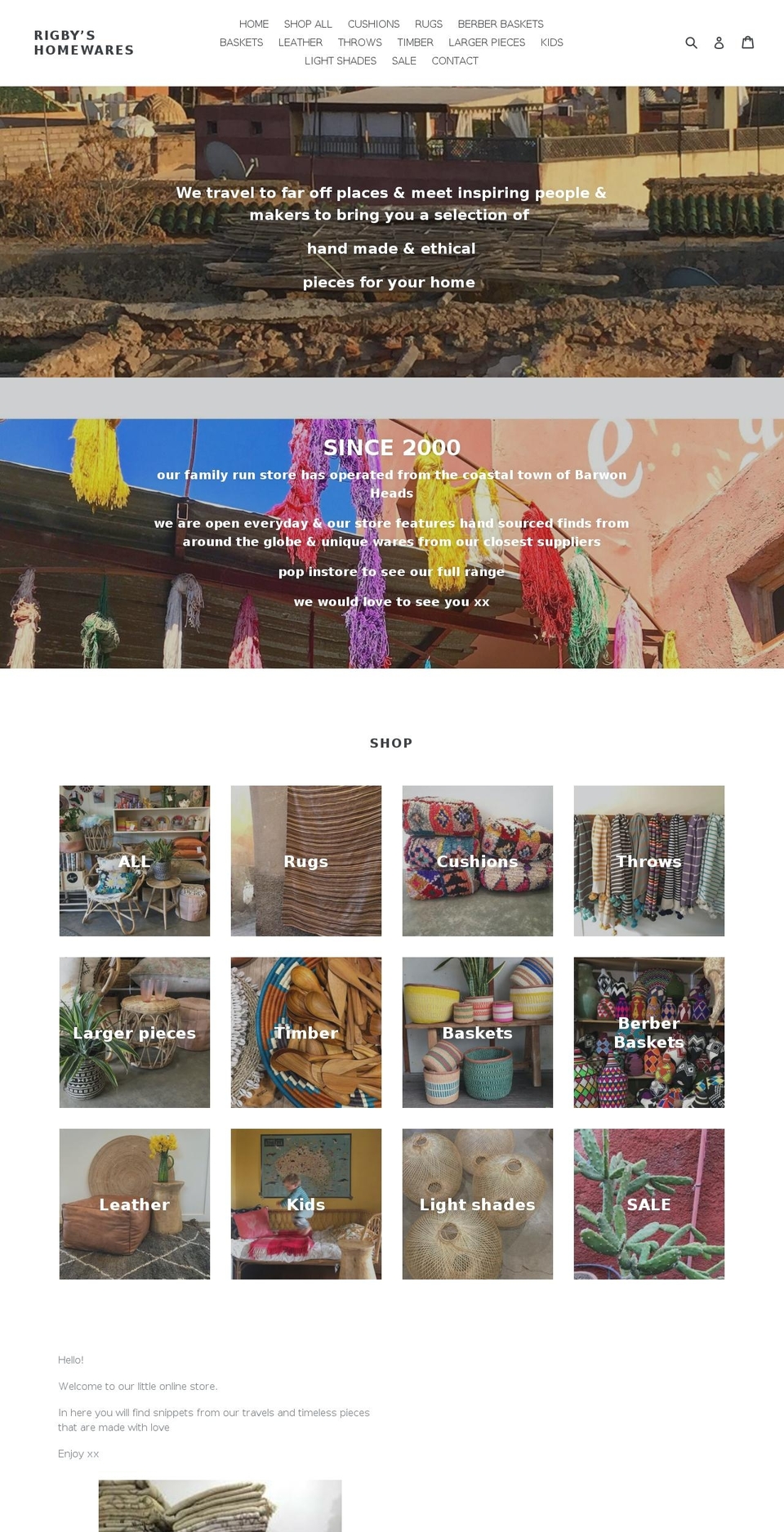 rigbys.com.au shopify website screenshot