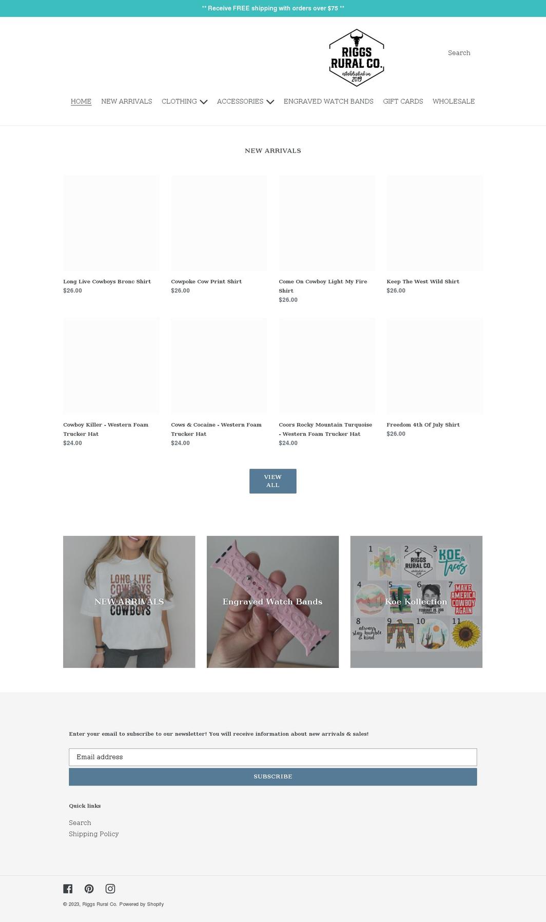 riggsruralco.com shopify website screenshot