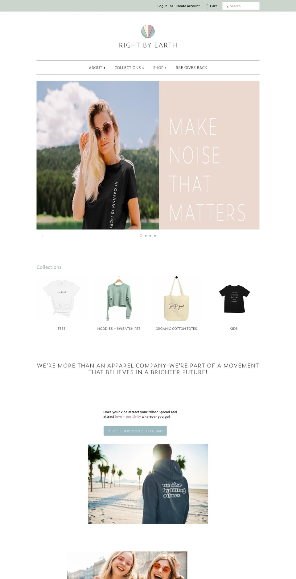 rightbyearth.com shopify website screenshot