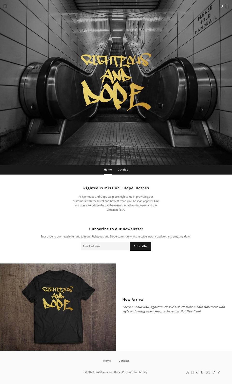righteousanddope.com — Shopify storefront screenshot