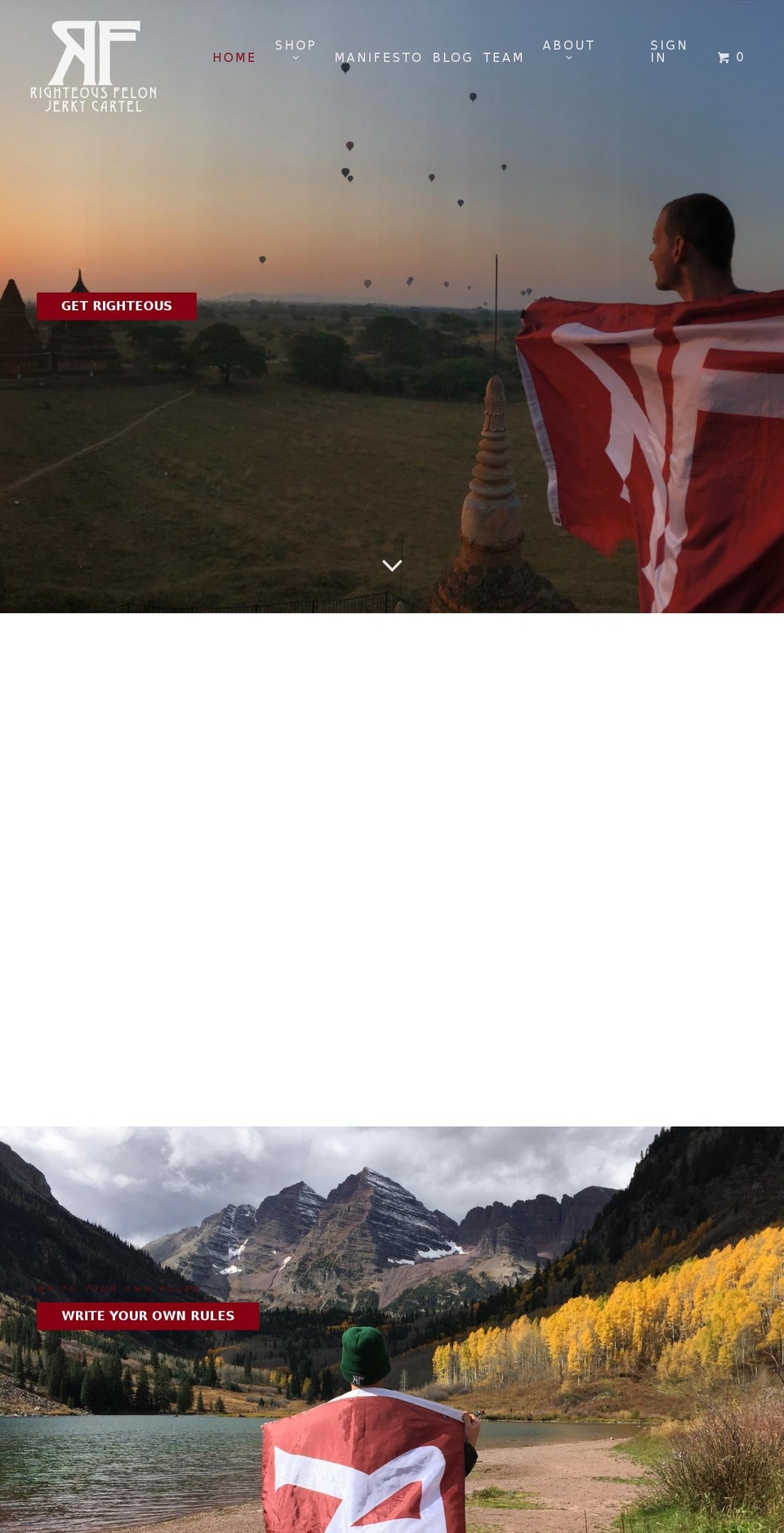 righteousfelon.com shopify website screenshot