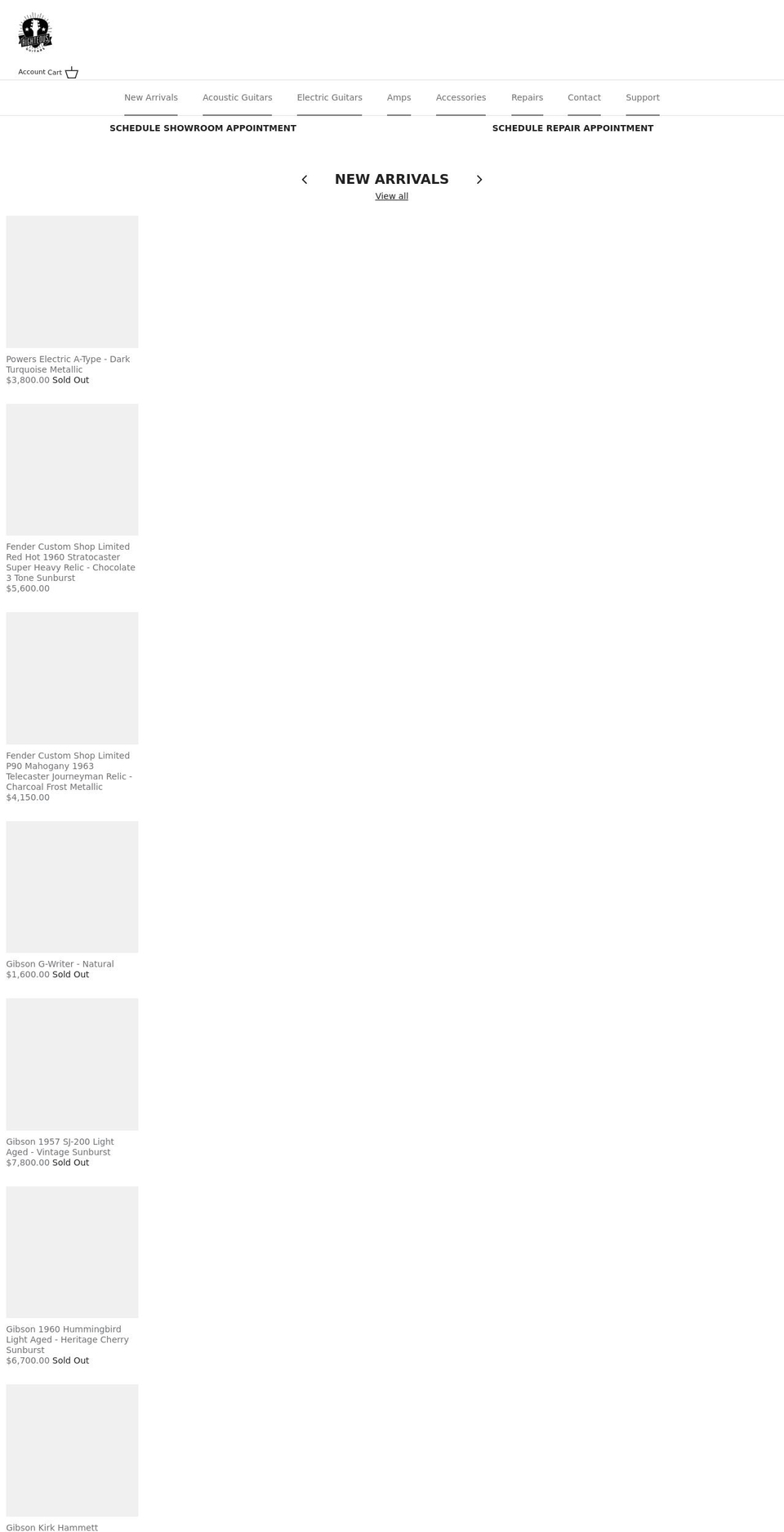 righteousguitars.com shopify website screenshot