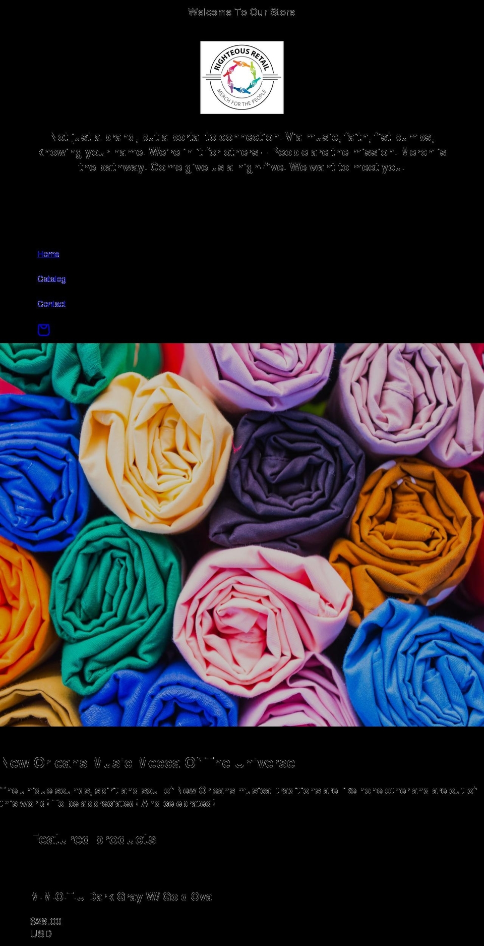 righteousretail.com shopify website screenshot