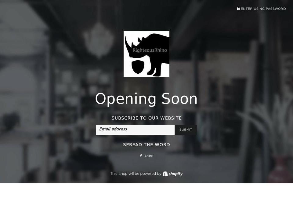 righteousrhino.com — Shopify storefront screenshot