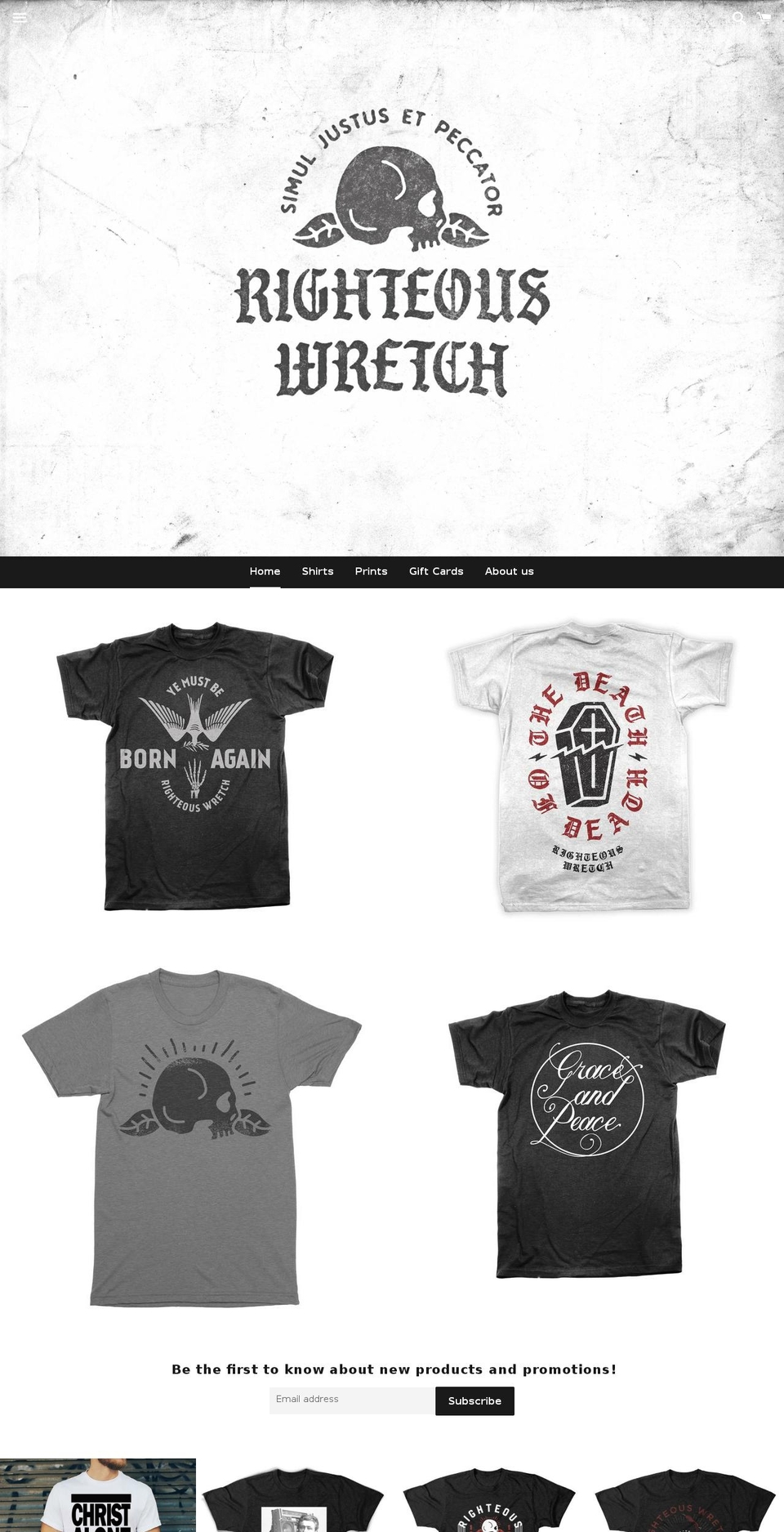 righteouswretch.com shopify website screenshot