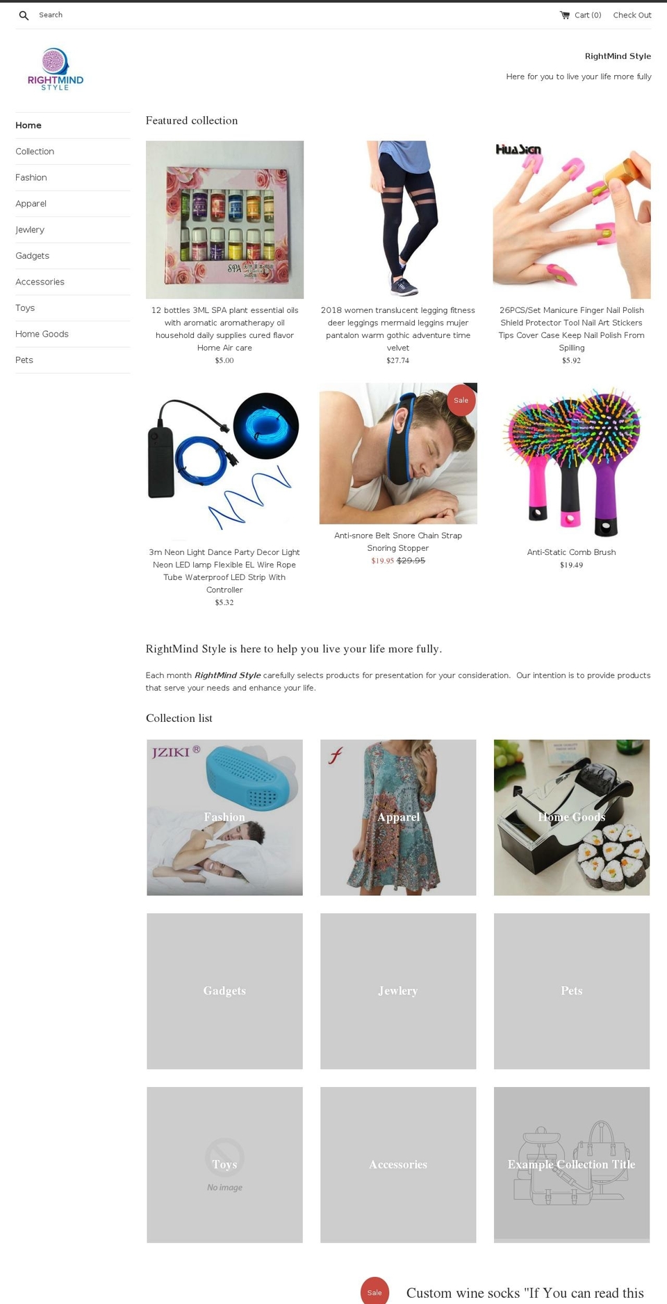 rightmindstyle.com — Shopify storefront screenshot