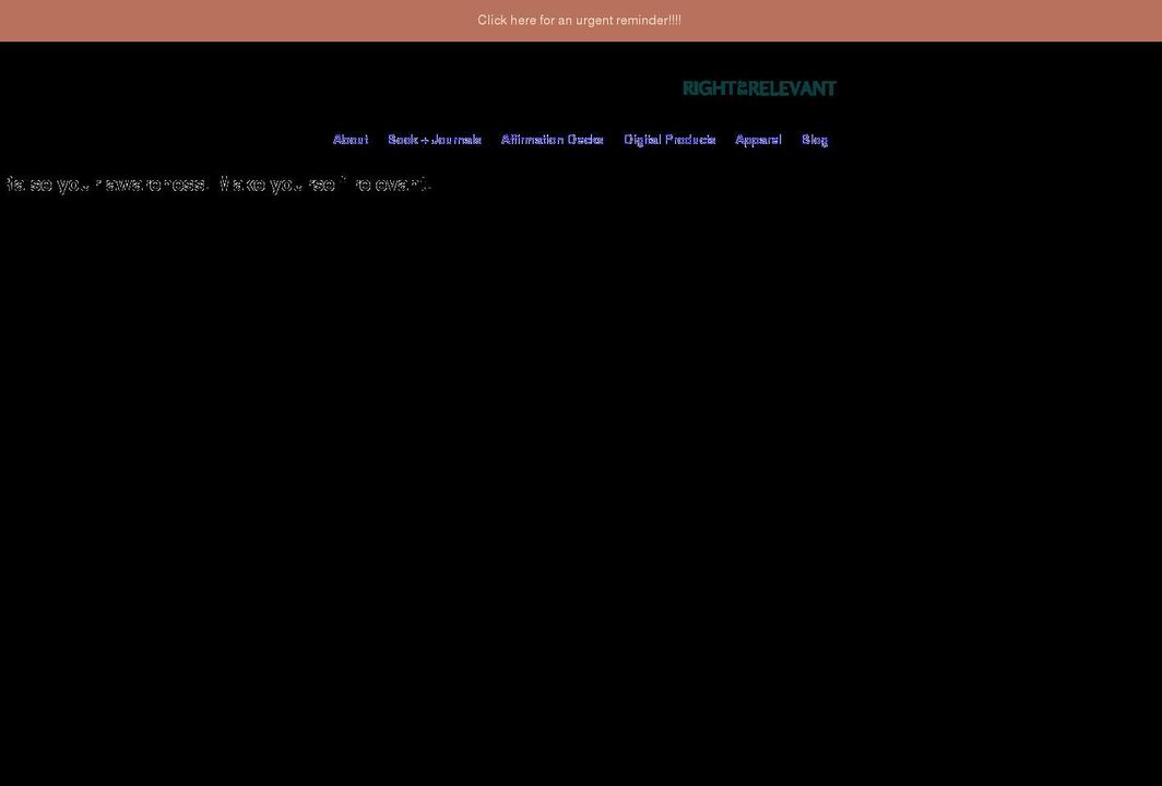 righttoberelevant.com shopify website screenshot