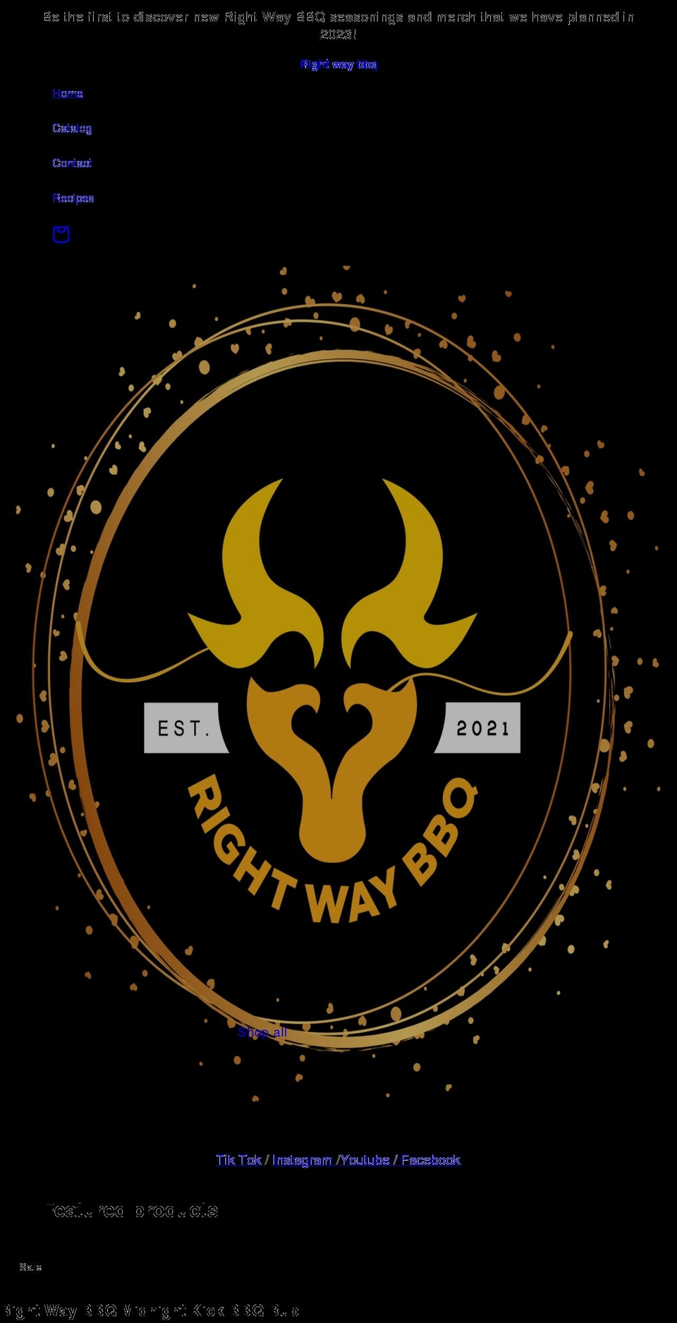 rightwaybbq.com shopify website screenshot