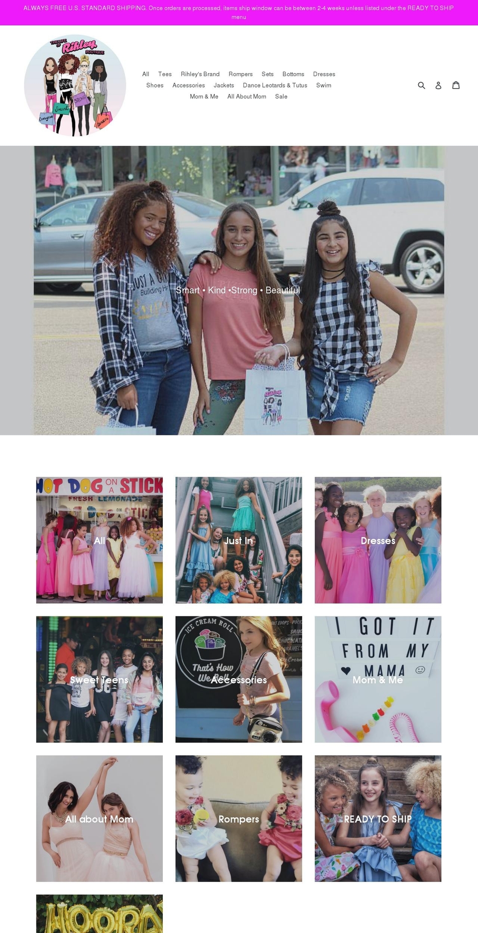 rihleysbrandboutique.com — Shopify storefront screenshot