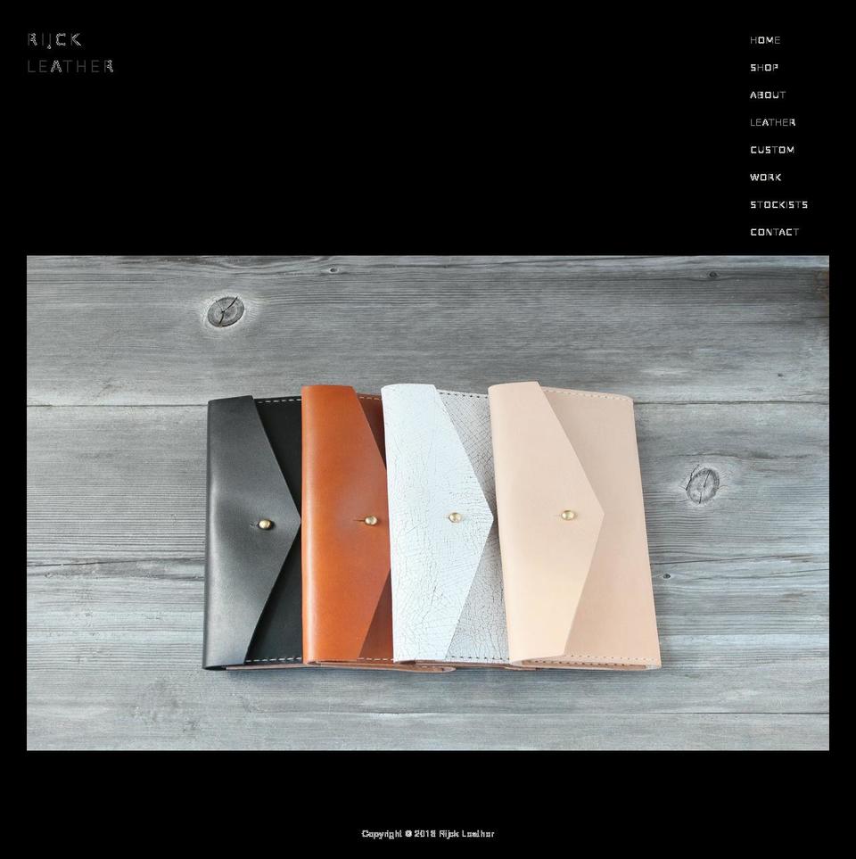 rijckleather.com — Shopify storefront screenshot