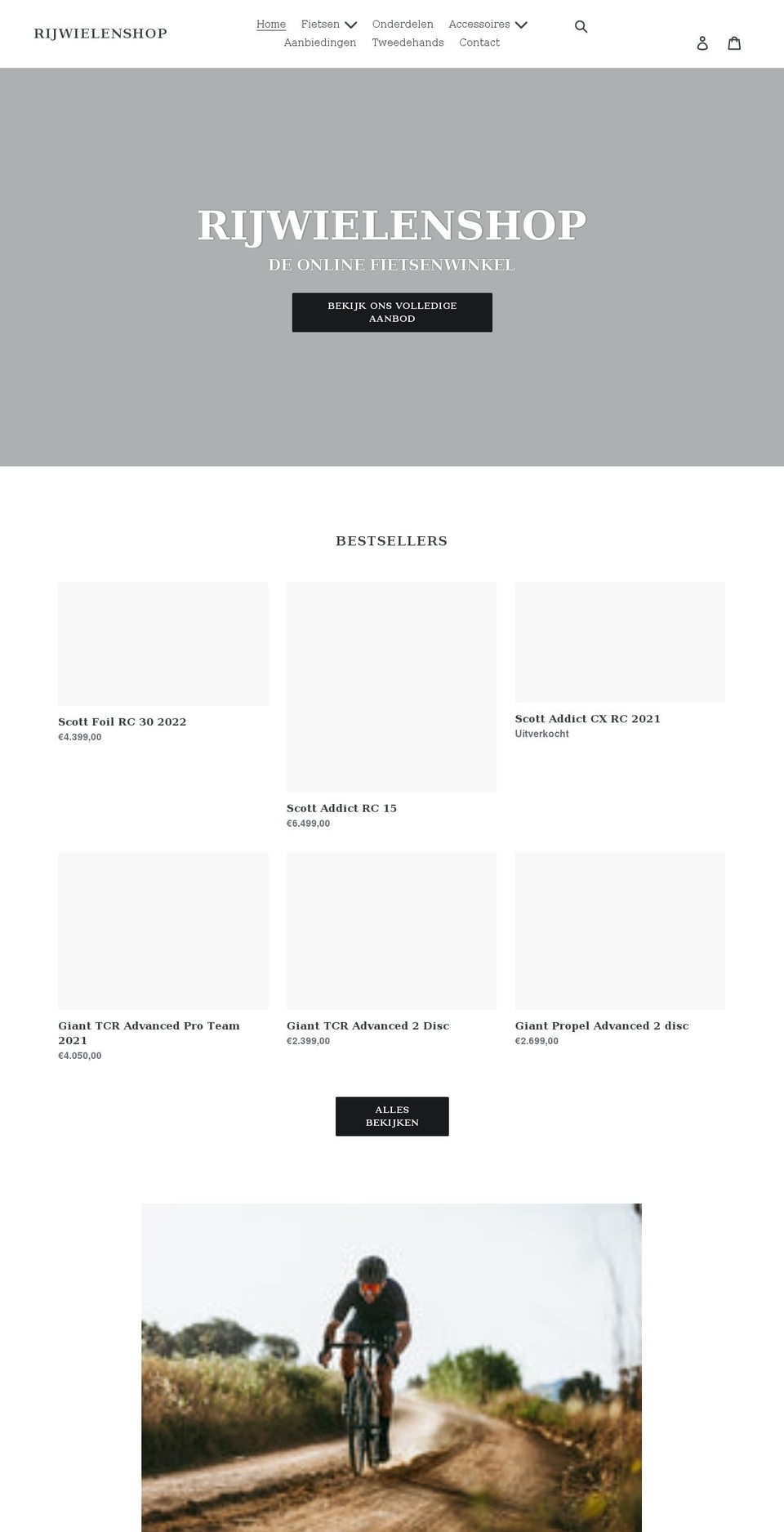 rijwielenshop.be shopify website screenshot