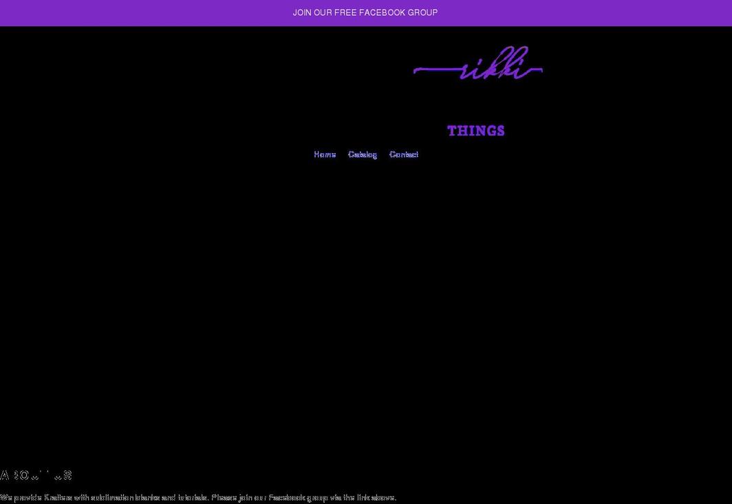 rikkithings.com shopify website screenshot