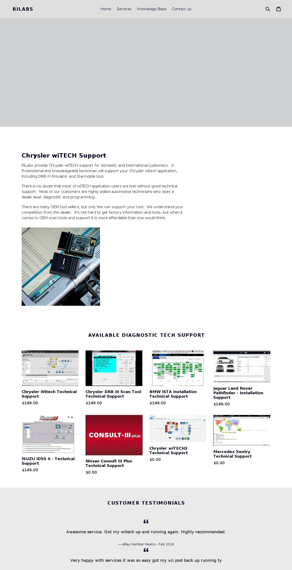 rilabs.com — Shopify storefront screenshot