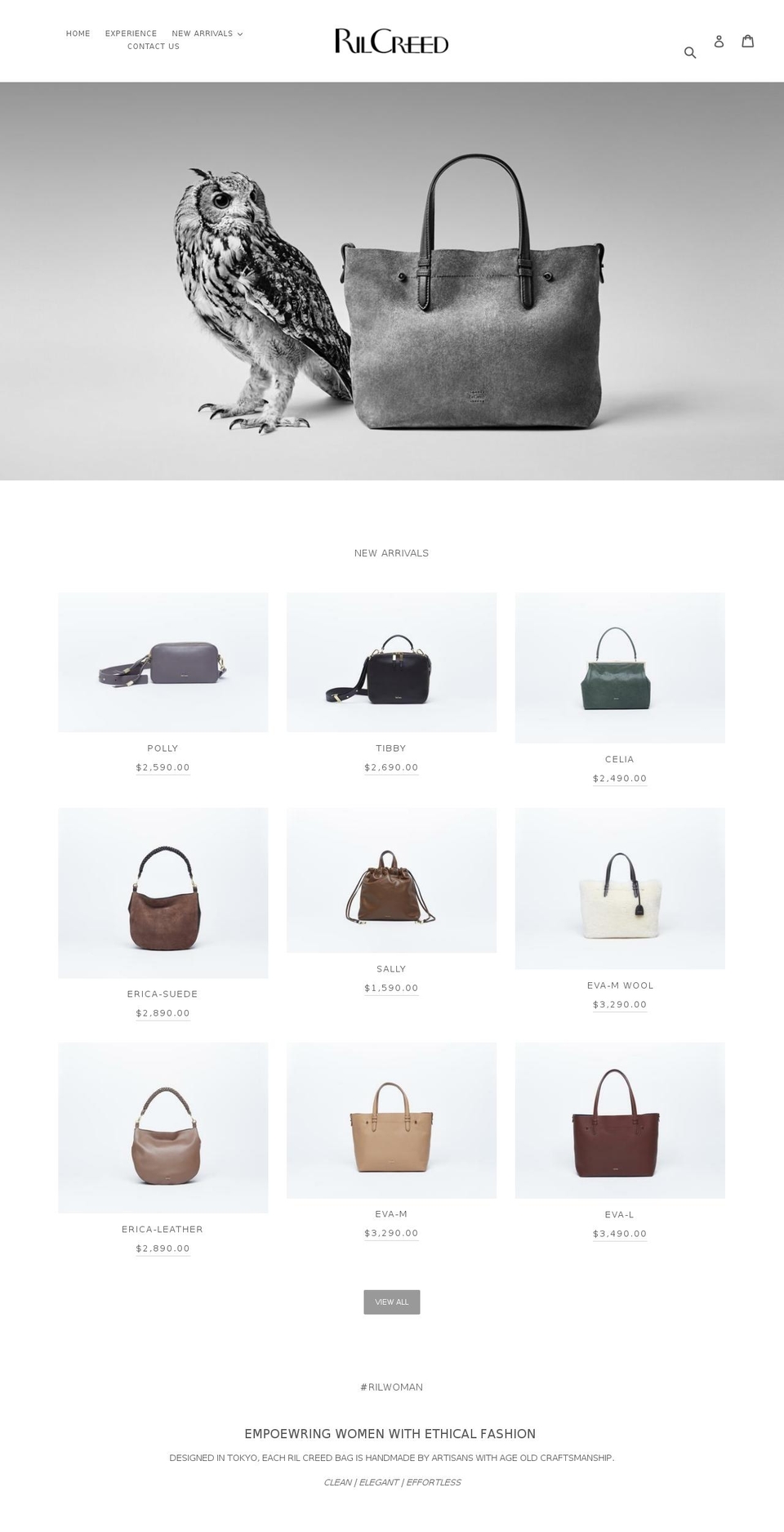 rilcreed.com shopify website screenshot