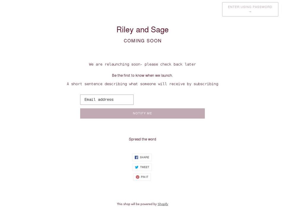 rileyandsage.com shopify website screenshot