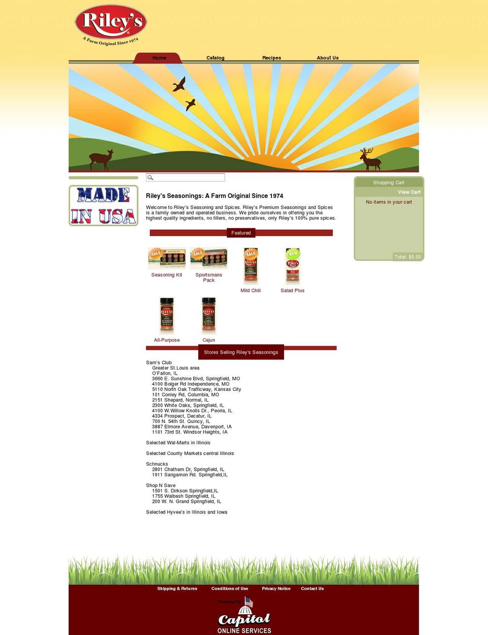 main Shopify theme site example rileys-seasonings.com