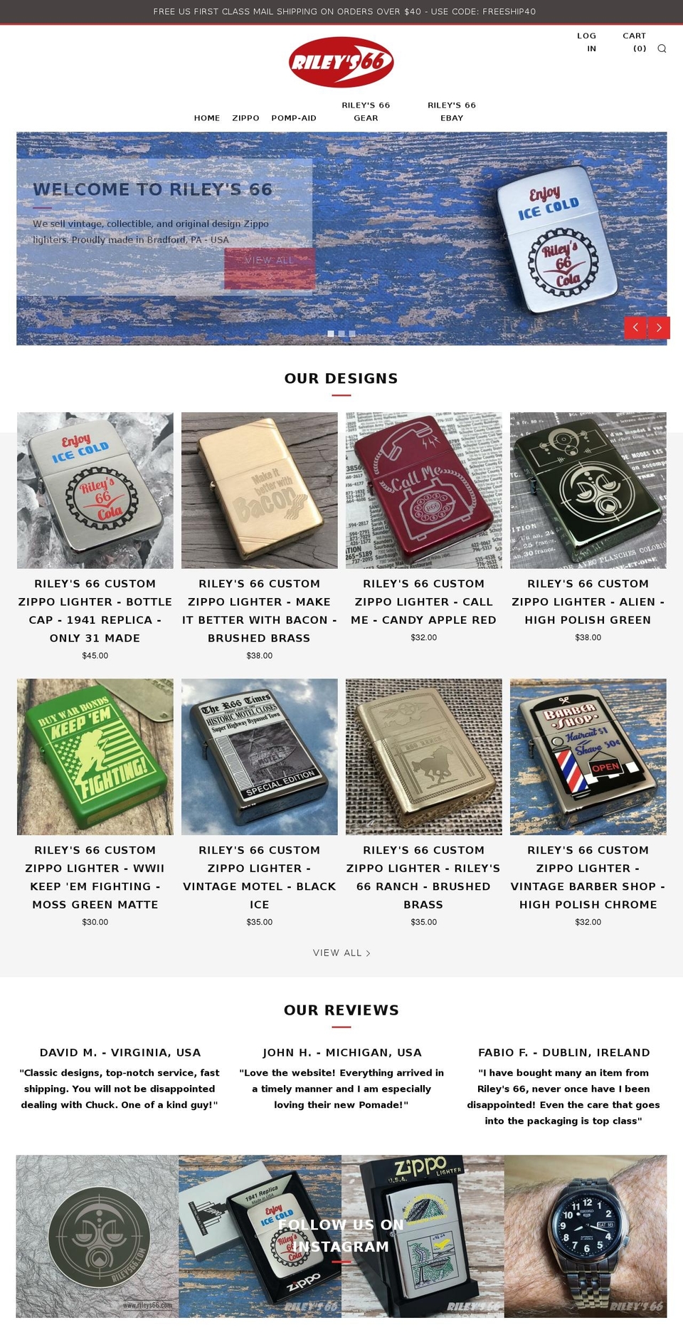 rileys66.com shopify website screenshot