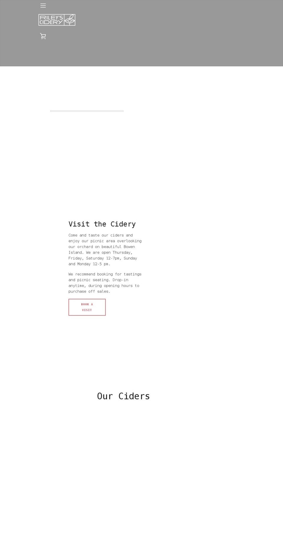 rileyscider.com shopify website screenshot