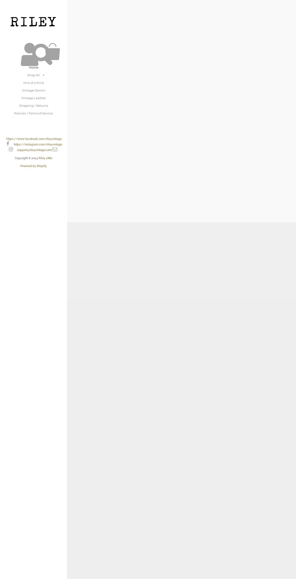 rileyvintageclothing.com shopify website screenshot