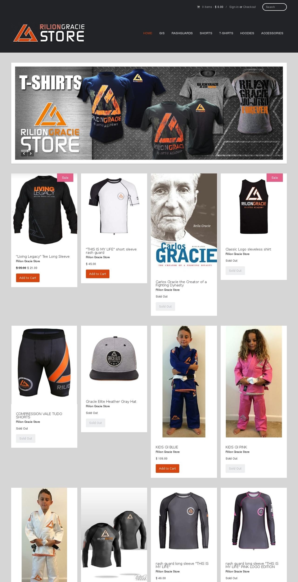 riliongraciestore.com shopify website screenshot