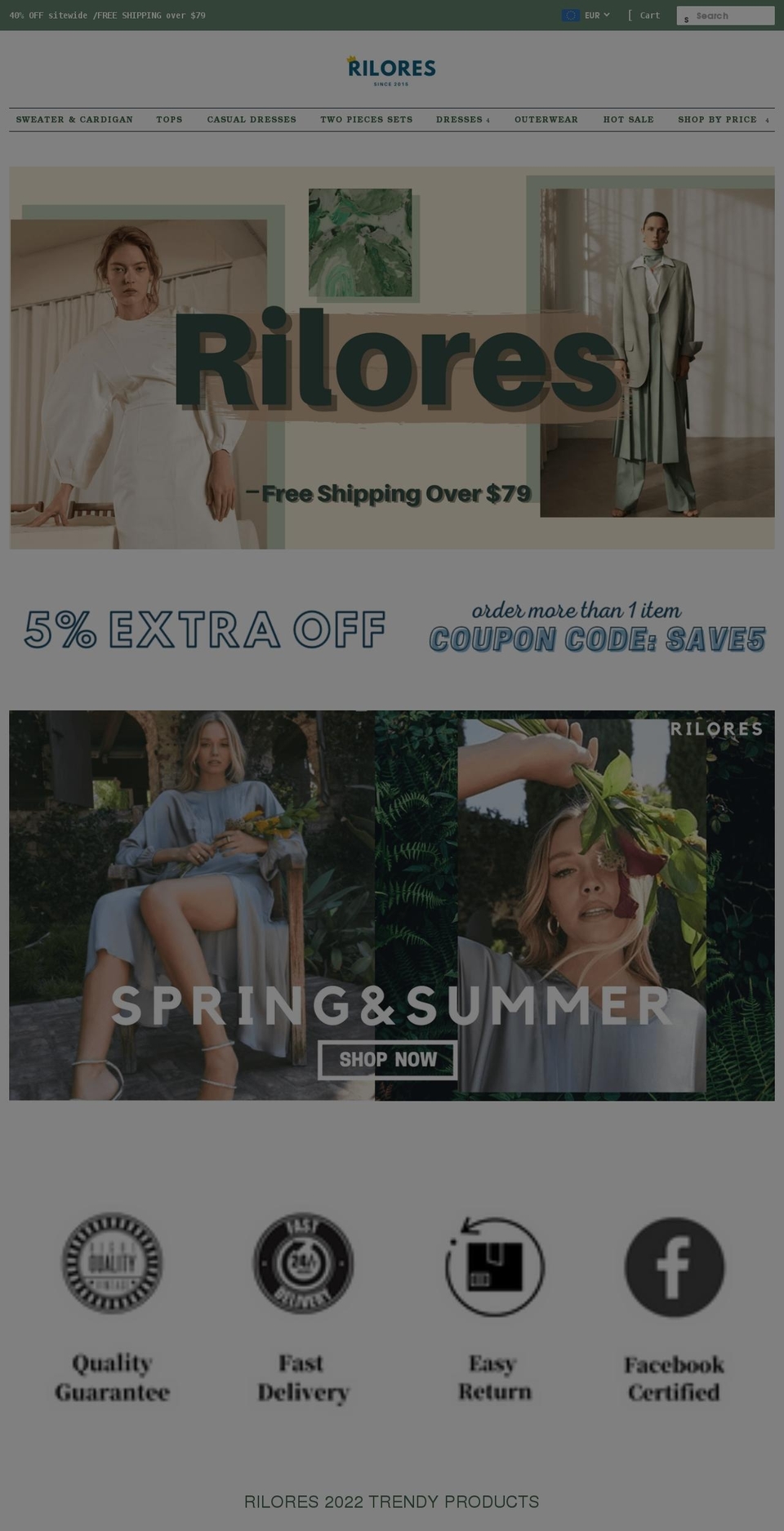 rilores.com shopify website screenshot
