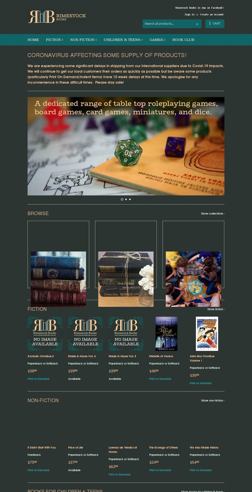 rimestockbooks.com.au shopify website screenshot