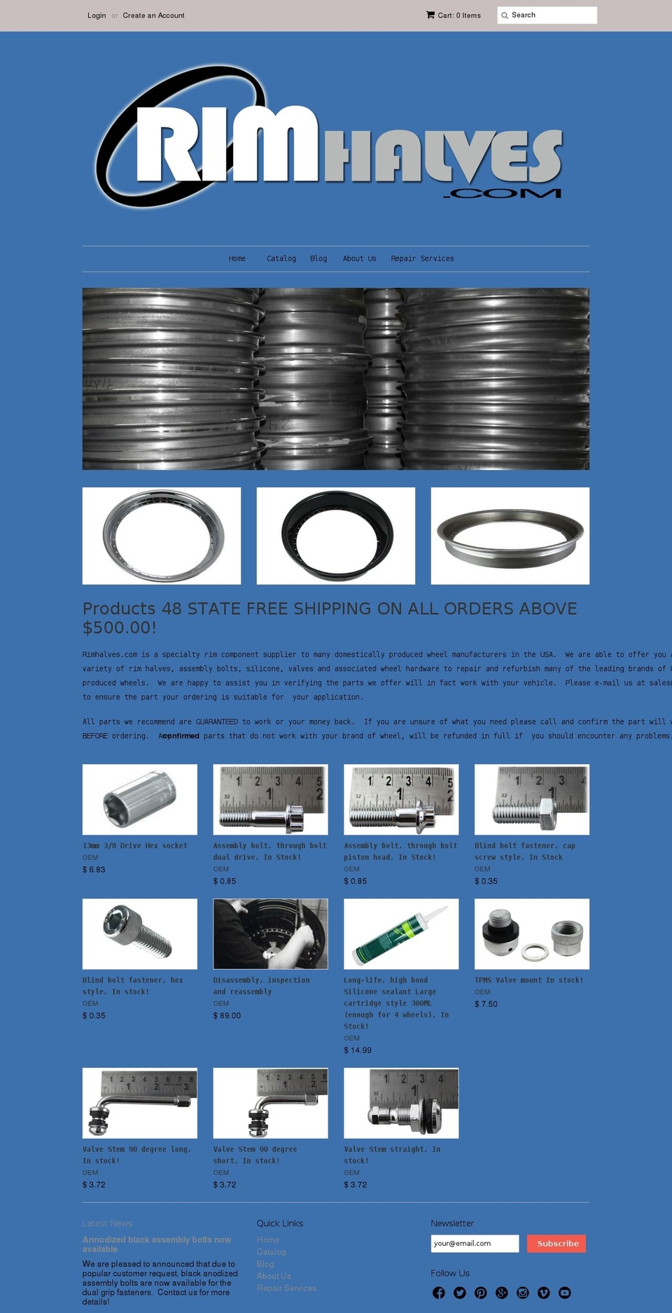 rimhalfs.com — Shopify storefront screenshot