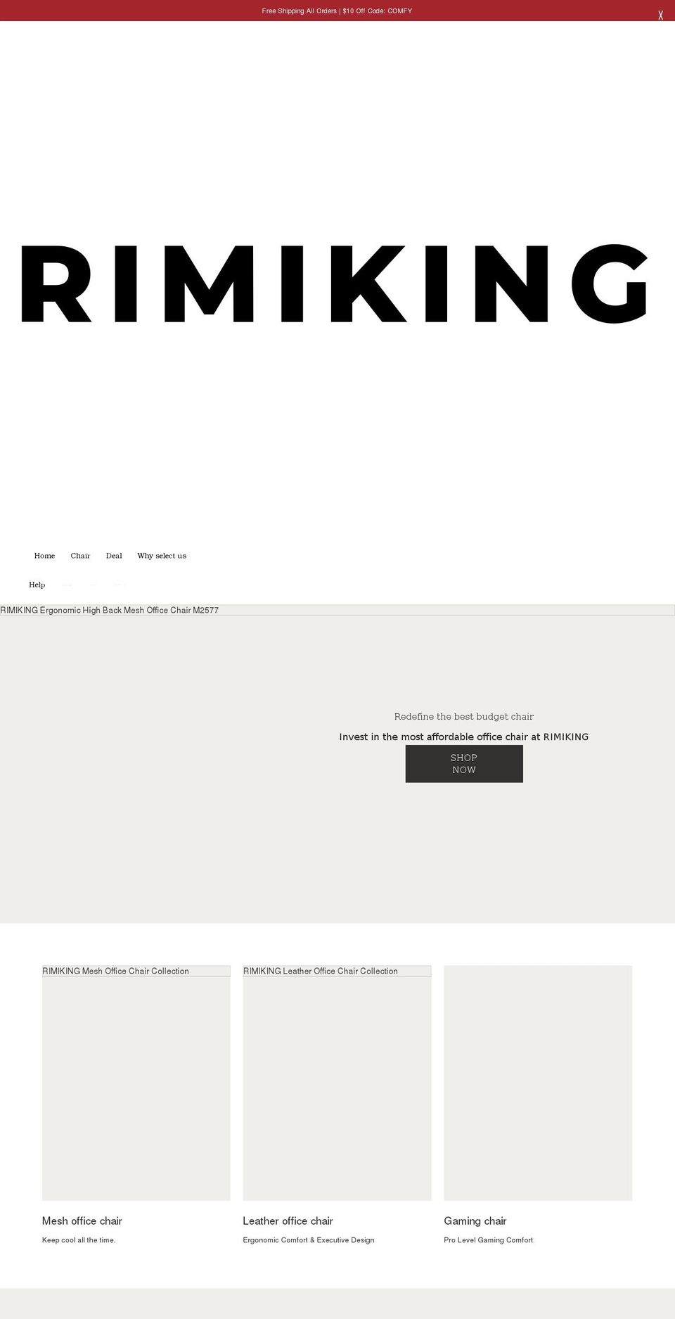 rimikingchair.com shopify website screenshot