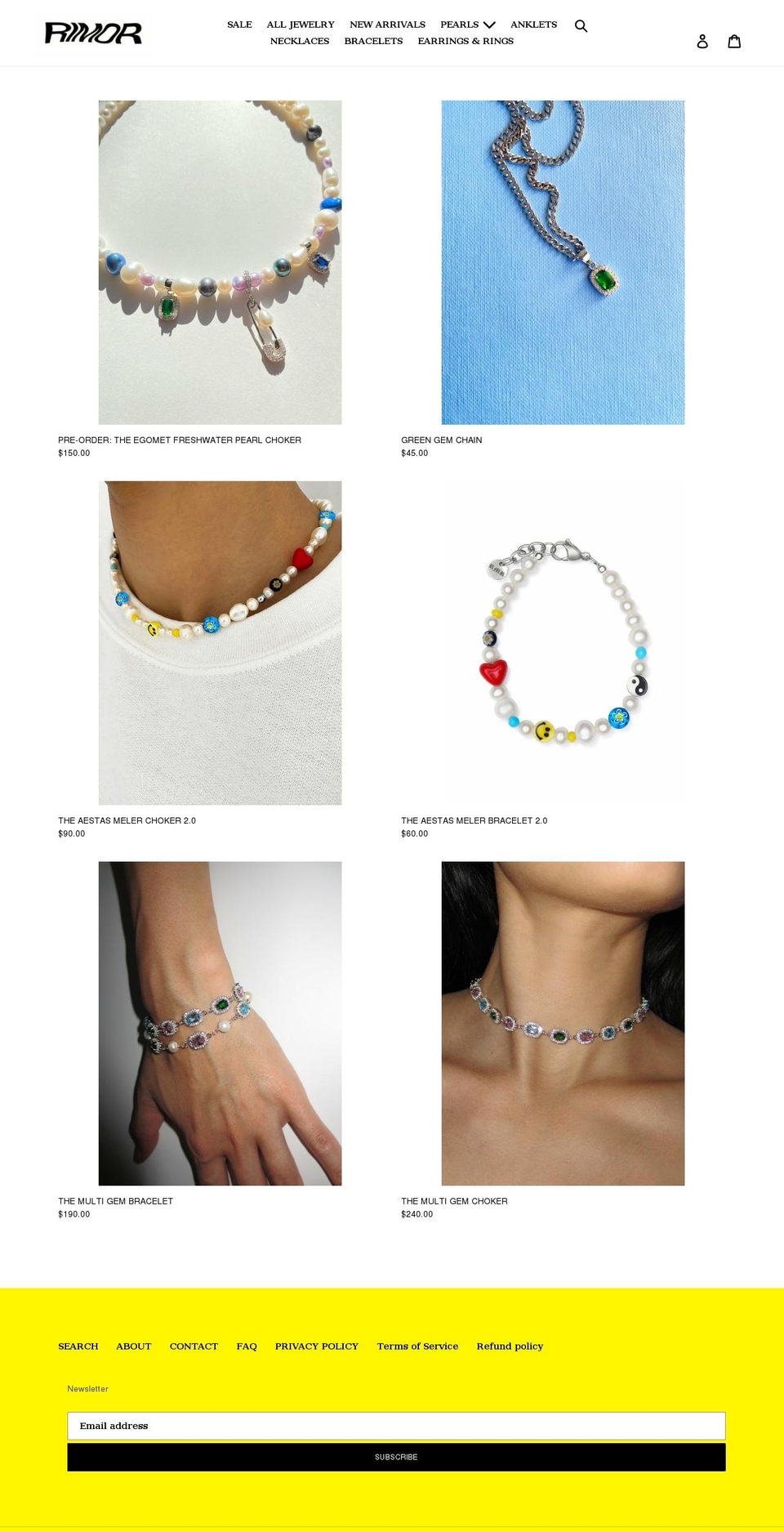 rimorjewelry.com shopify website screenshot