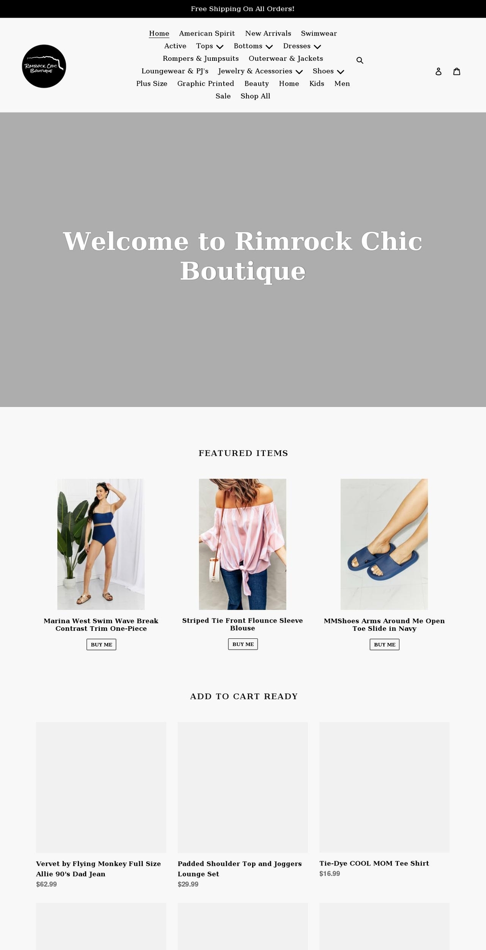 rimrockchicboutique.com shopify website screenshot
