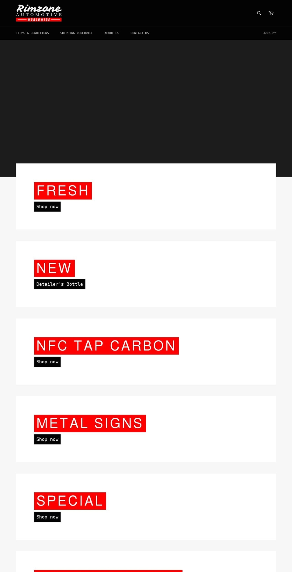 rimzone.co.uk shopify website screenshot